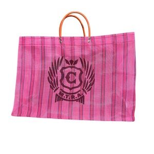 NWOT Consuela Fiesta Pink Striped Shopping Tote Mesh Bag